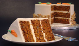 Three-layer carrot cake with cream cheese frosting