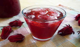 Glass of homemade sorrel drink
